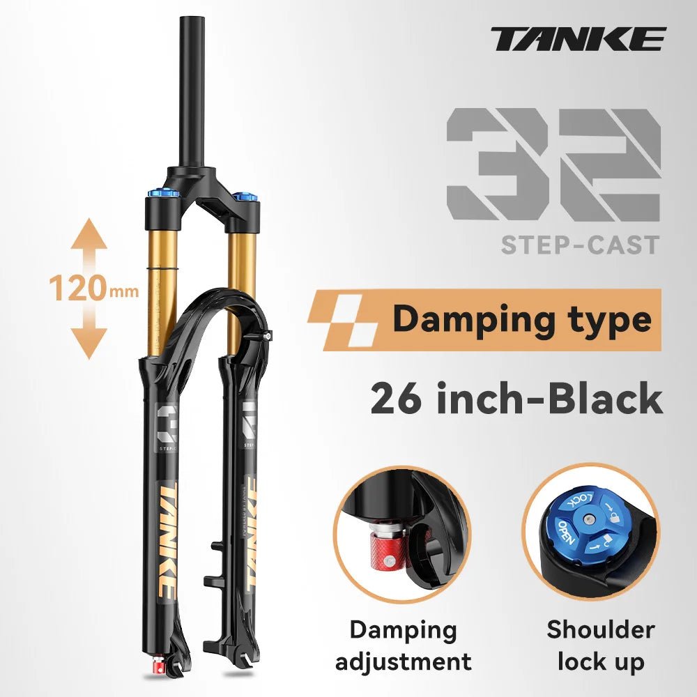 TANKE Adjustable 26/27.5/29 Inch Front Suspension Pneumatic Fork - The Wright Bikes